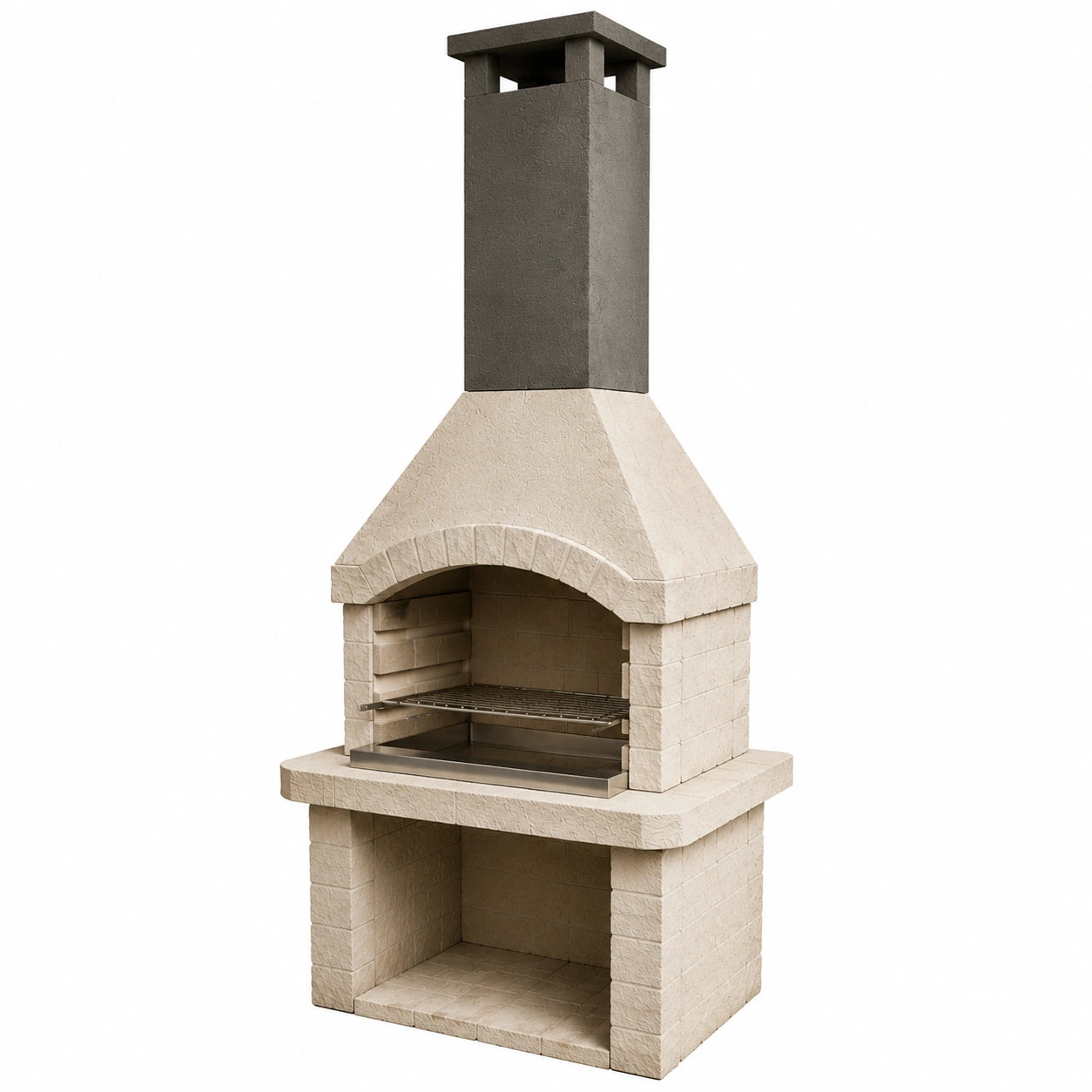 Betongartenkamin Grill Sandgrau 200x60x120cm