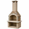 Stein Grillkamin aus Beton mit Natursteinoptik, Beige/Hellbraun