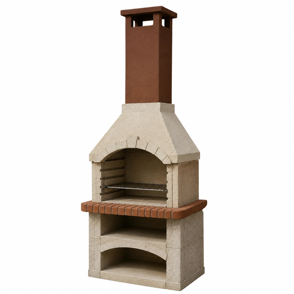 Gartengrillkamin aus Beton mit Edelstahl-Grillrost 200 cm