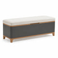 Sitzbank mit Stauraum Holz Grau 120cm