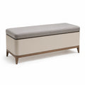 Polsterbank mit Stauraum Holz Beige/Grau