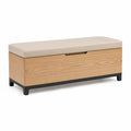 Polsterbank mit Stauraum Eichenholz Beige