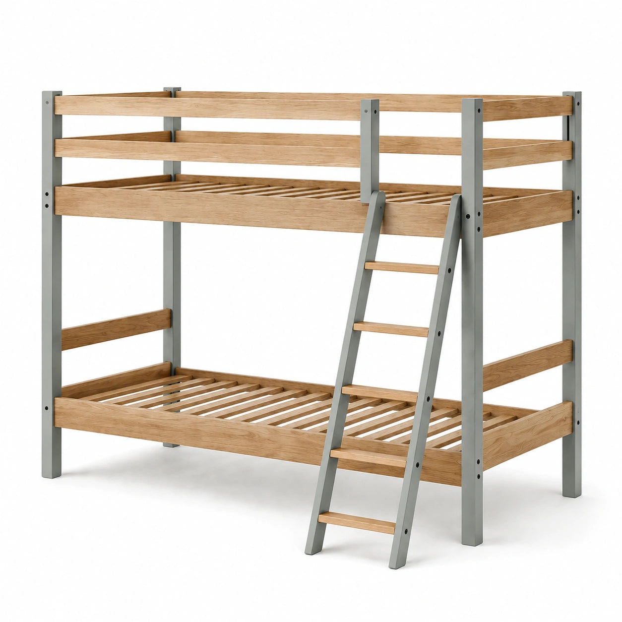 Etagenbett aus Holz und Metall mit Leiter 200x90x160 cm
