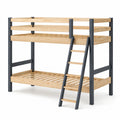 Hochbett aus Kiefernholz und Stahl mit Leiter