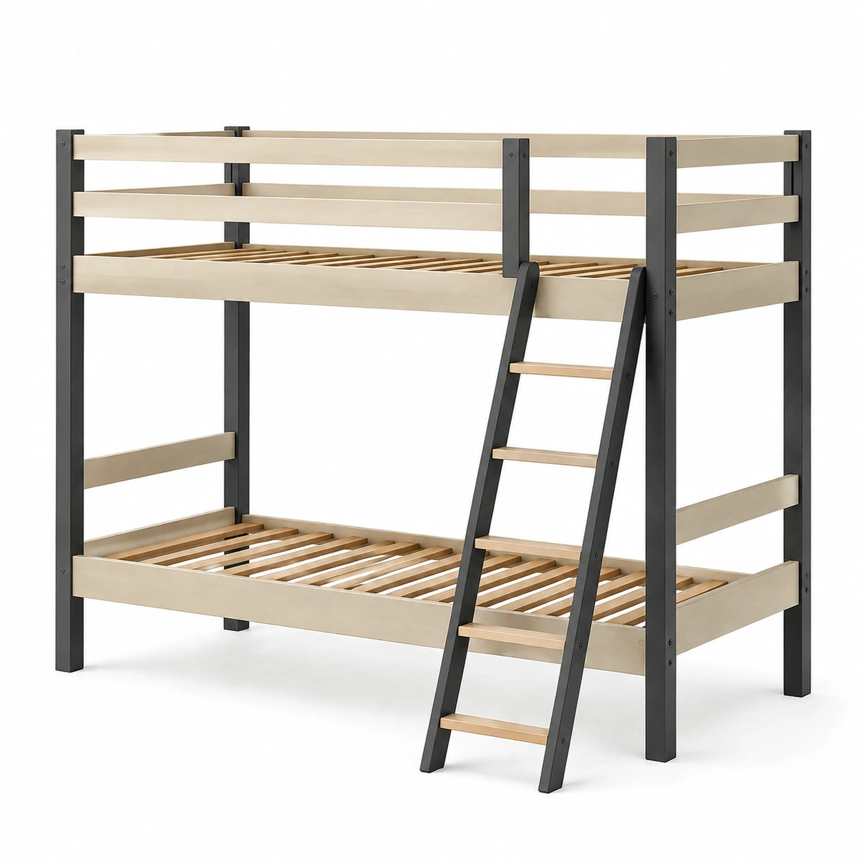 Etagenbett aus Holz und Metall mit Leiter 200 cm