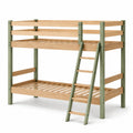Etagenbett Kinderbett Holz Metall Eiche Grün/Natur 200x90 cm