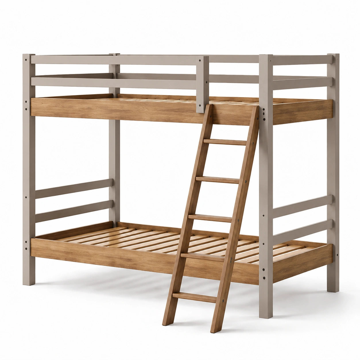 Etagenbett aus Holz mit Leiter Zweifarbig 200x90cm