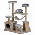 Katzenbaum aus Holzspanplatten mit Sisal und Plüsch, 150 cm hoch