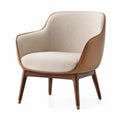Stuhl aus Stoff und Holz, Beige/Braun, 85 cm