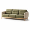 Dreier-Sofa mit Baumwoll-Leinenbezug und Eichenholzrahmen