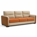 Dreier-Sofa Stoff Polyester Beige/Orange 210cm