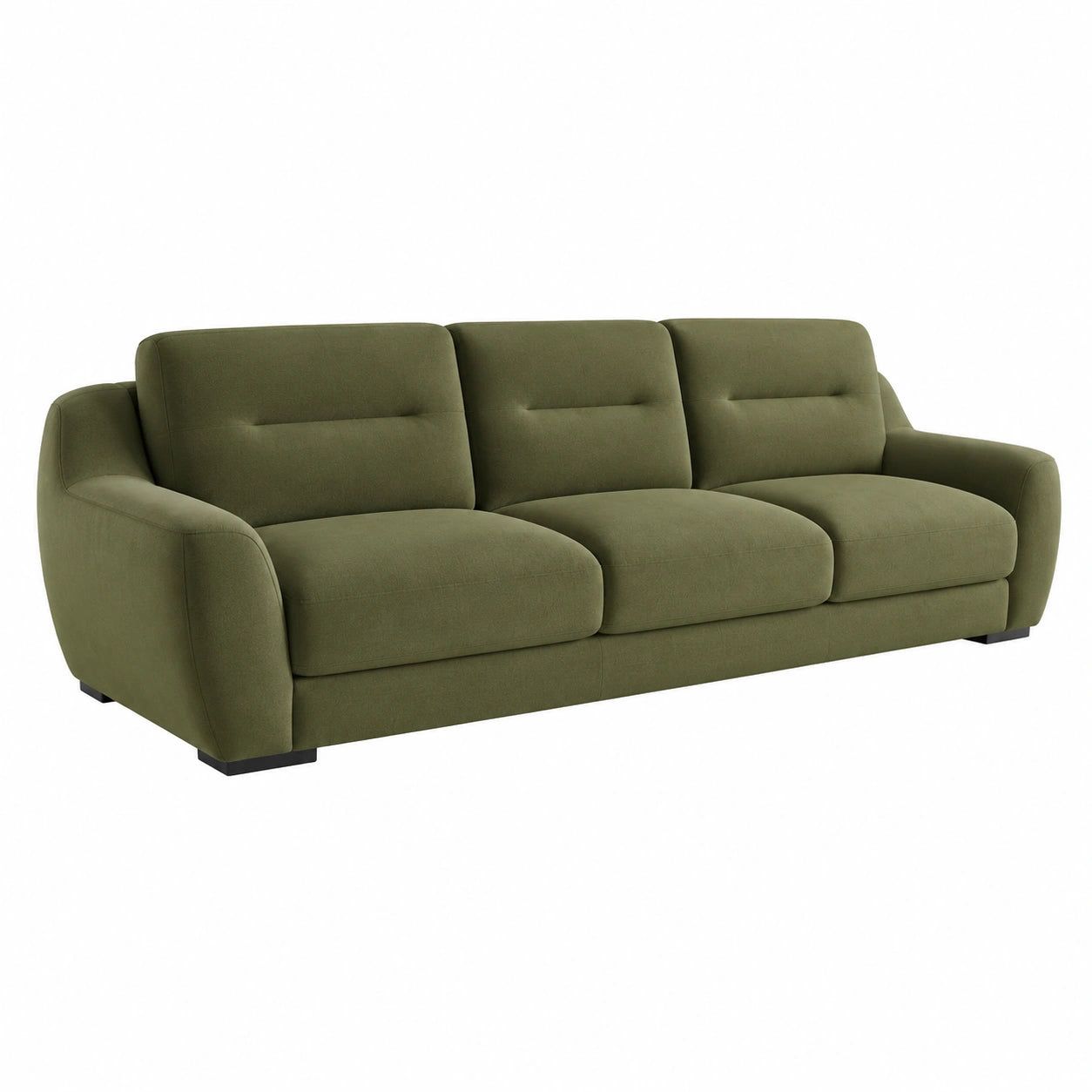 3-Sitzer Sofa Stoff Olivgrün