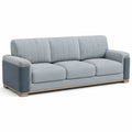 3-Sitzer Sofa Holzrahmen Stoff Hellblau 210cm