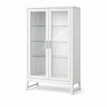 Vitrine Weiß MDF und gehärtetes Glas
