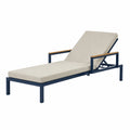 Sonnenliege Aluminium Dunkelblau Beige