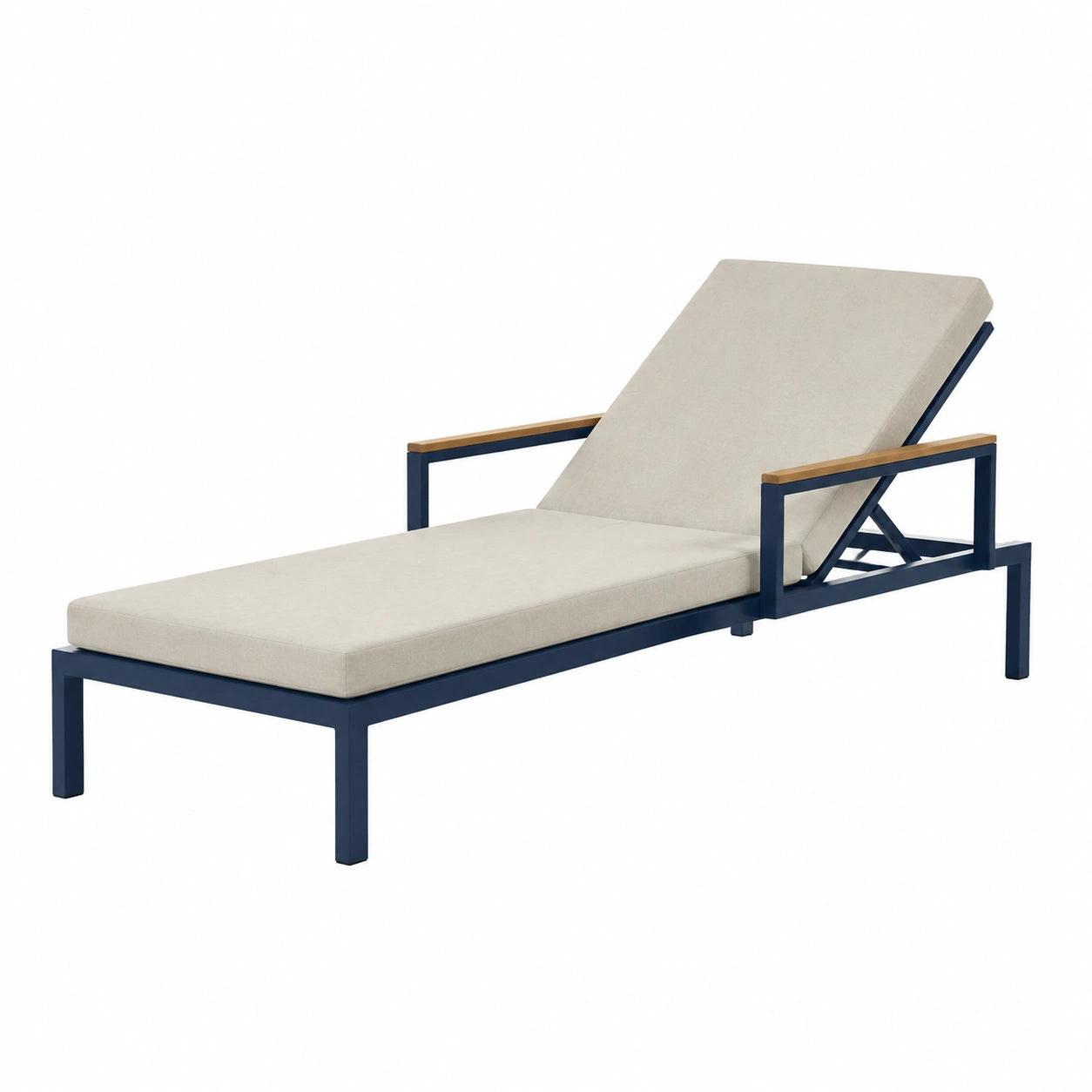 Sonnenliege Aluminium Dunkelblau Beige