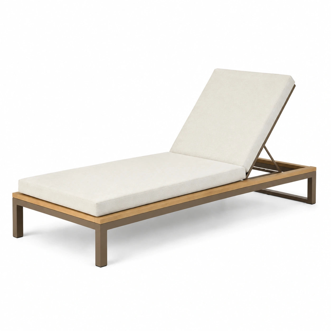 Sonnenliege mit Aluminiumrahmen und Polyesterbezug Beige