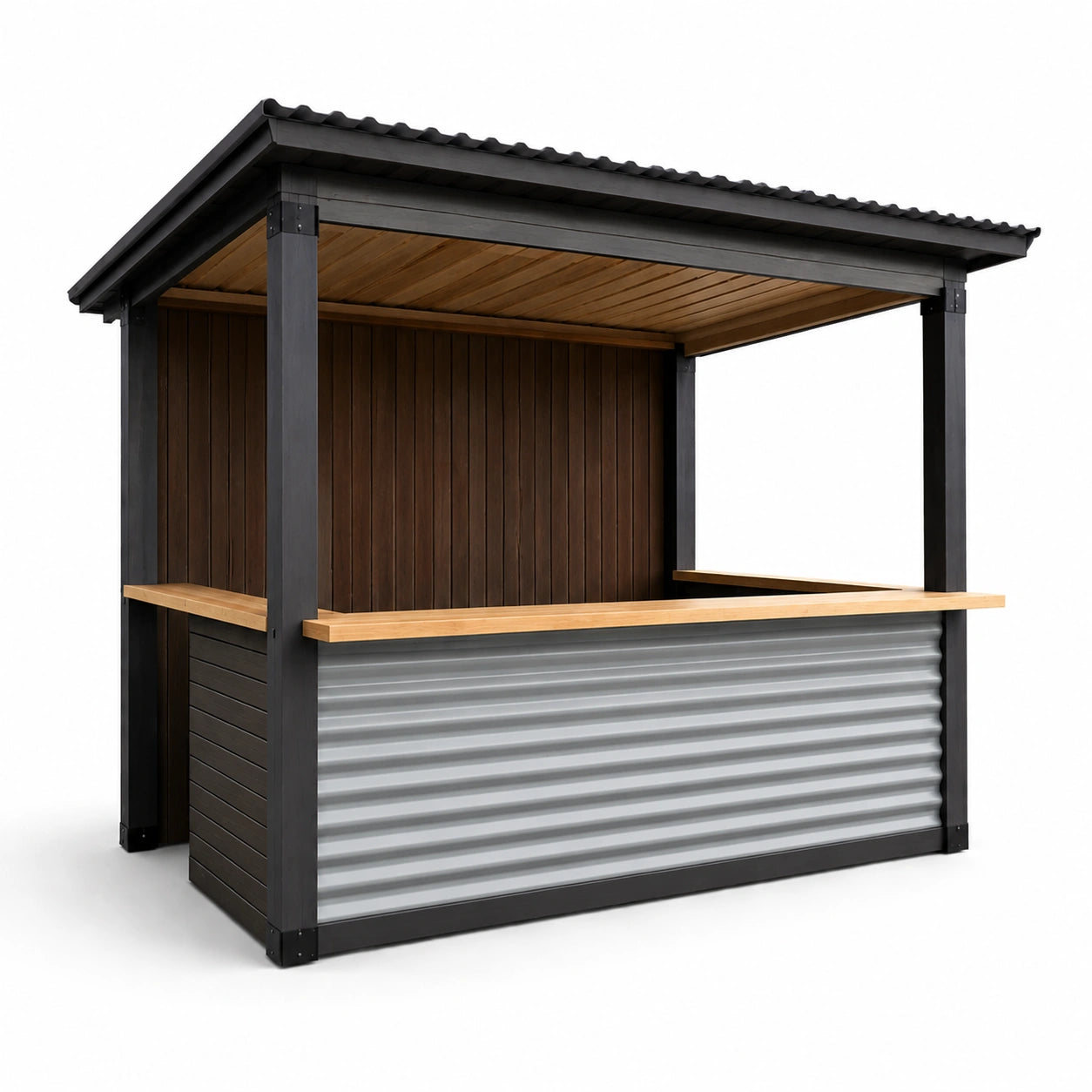 Gartenpavillon Holz Metall 300x200x250 cm
