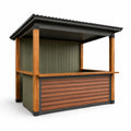 Gartenkiosk aus Holz und Metall Grün/Braun