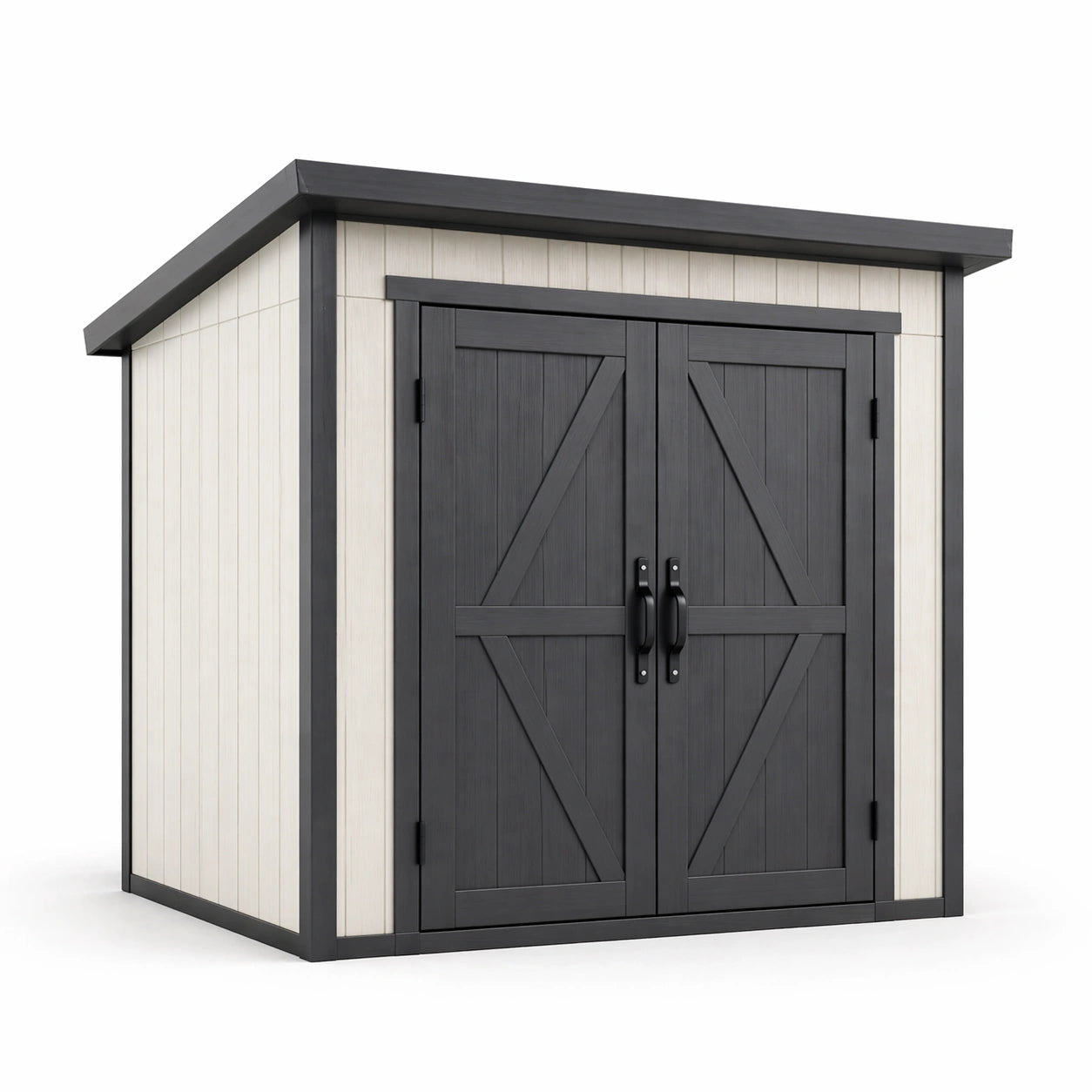 Metall Gartenhaus mit Holzoptik 200x180x210 cm