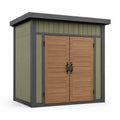 Gartenschrank aus Stahl und Kunststoff Grün/Braun 200cm x 130cm x 100cm