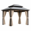 Aluminium Pavillon mit Polyester Vorhängen 3x3 m