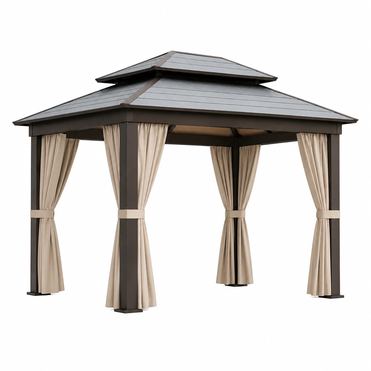 Aluminium Pavillon mit Polyester Vorhängen 3x3 m